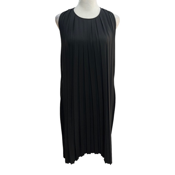 FRENCH CONNECTION Baby Doll Black Satin Pleated Cocktail Dress 2 - Picture 14 of 15